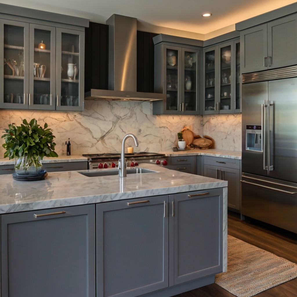 grey kitchen cabinets